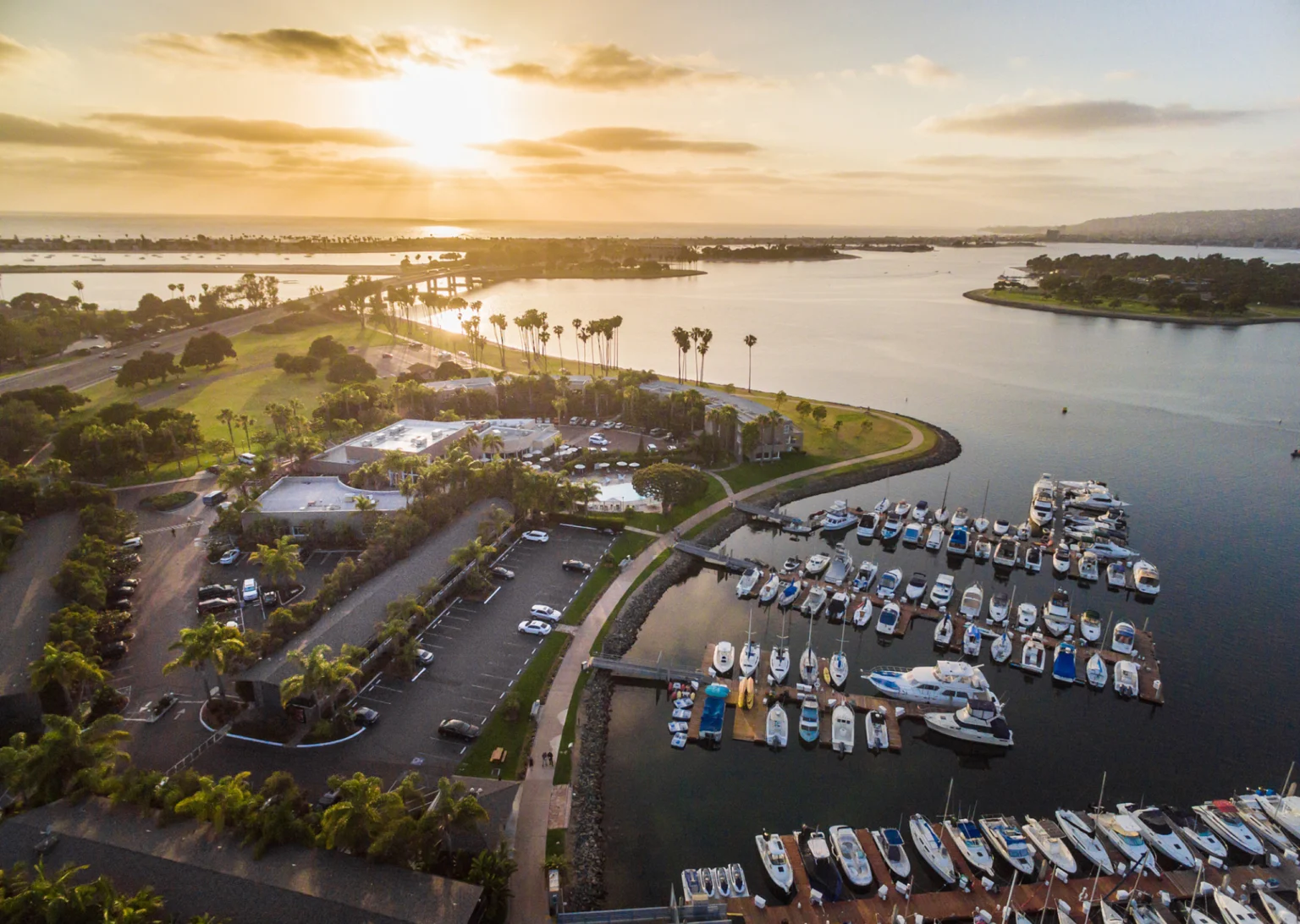 Aerial View Overlooking Mission Bay- Facing W