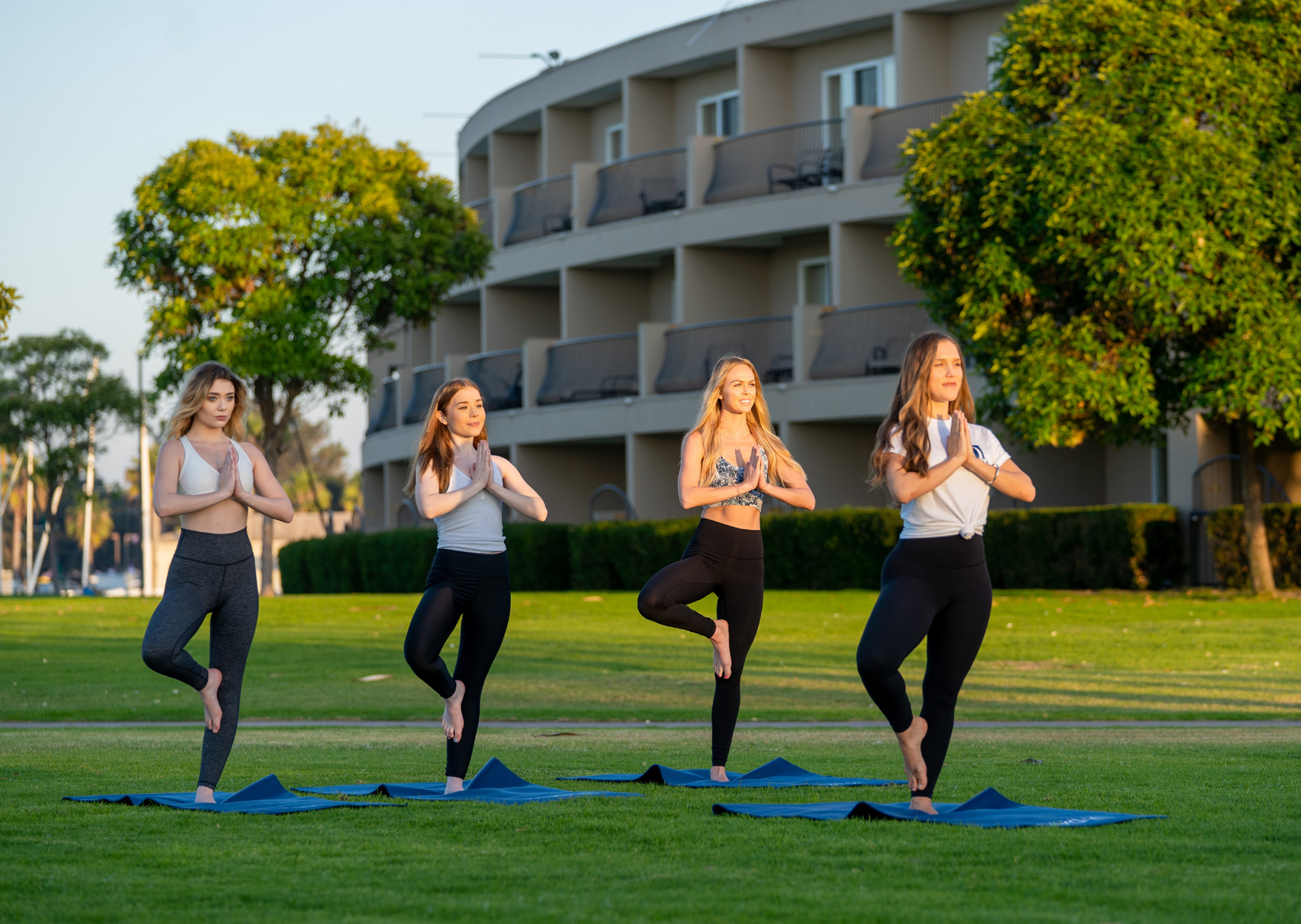 guests doing yoga