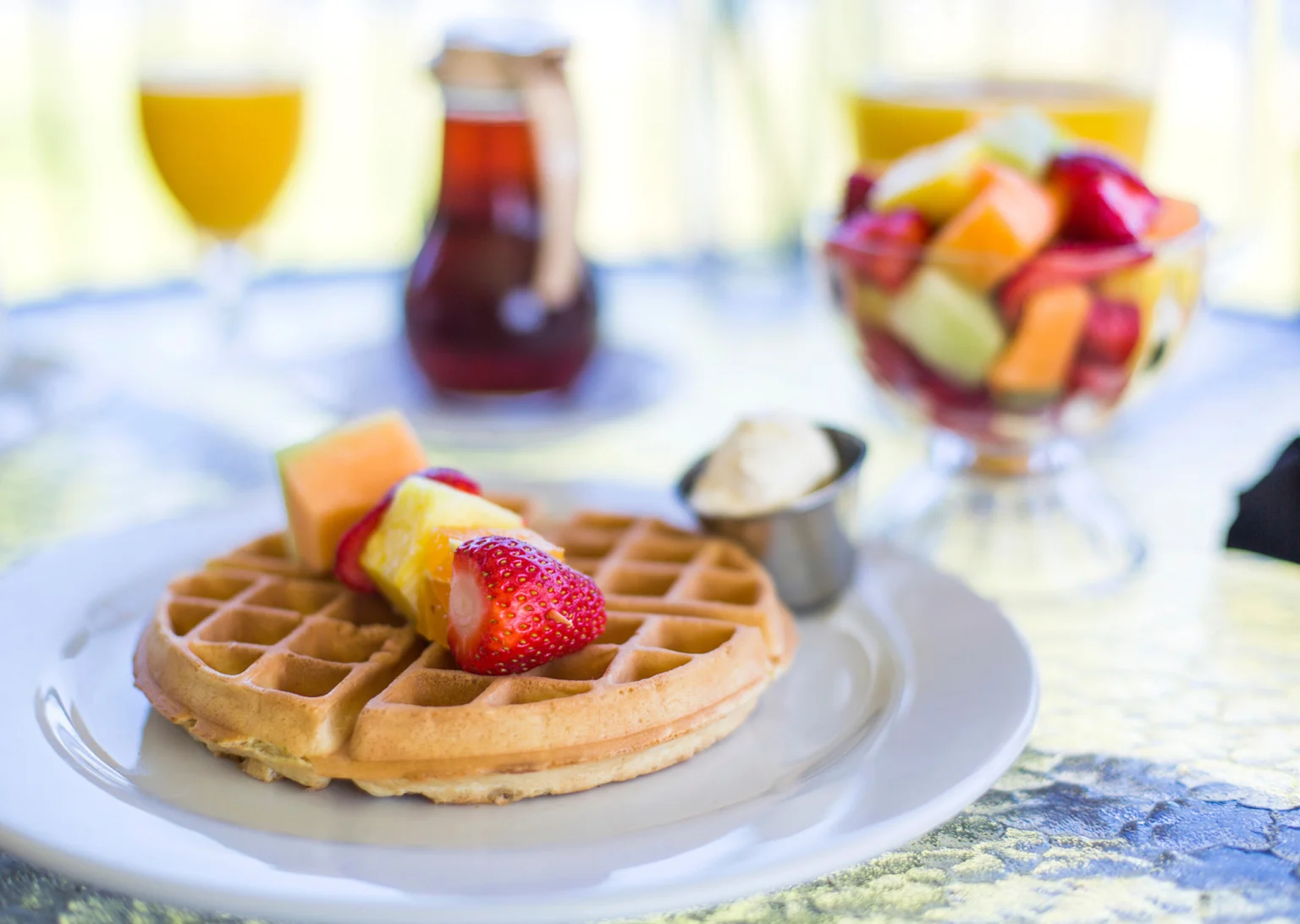 waffles with fruit