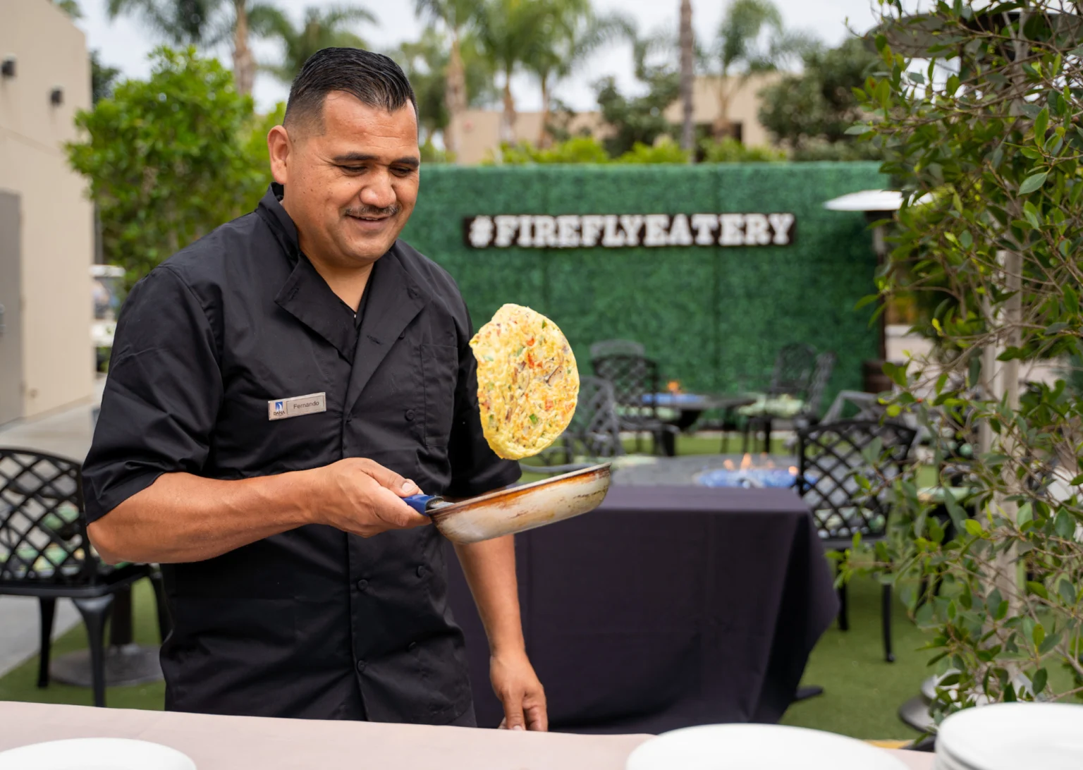 Omelette Station Flipping Omelette