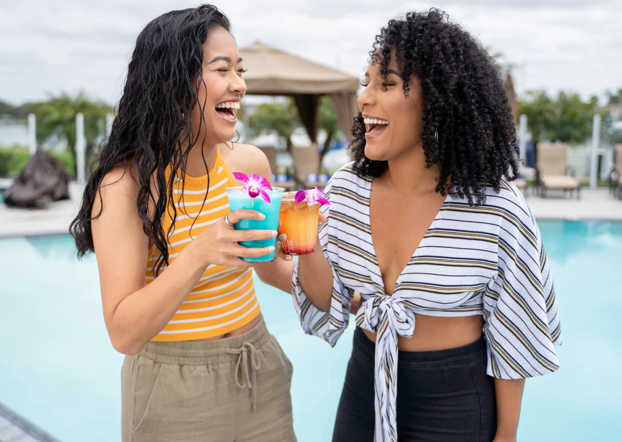 guests drinking cocktails