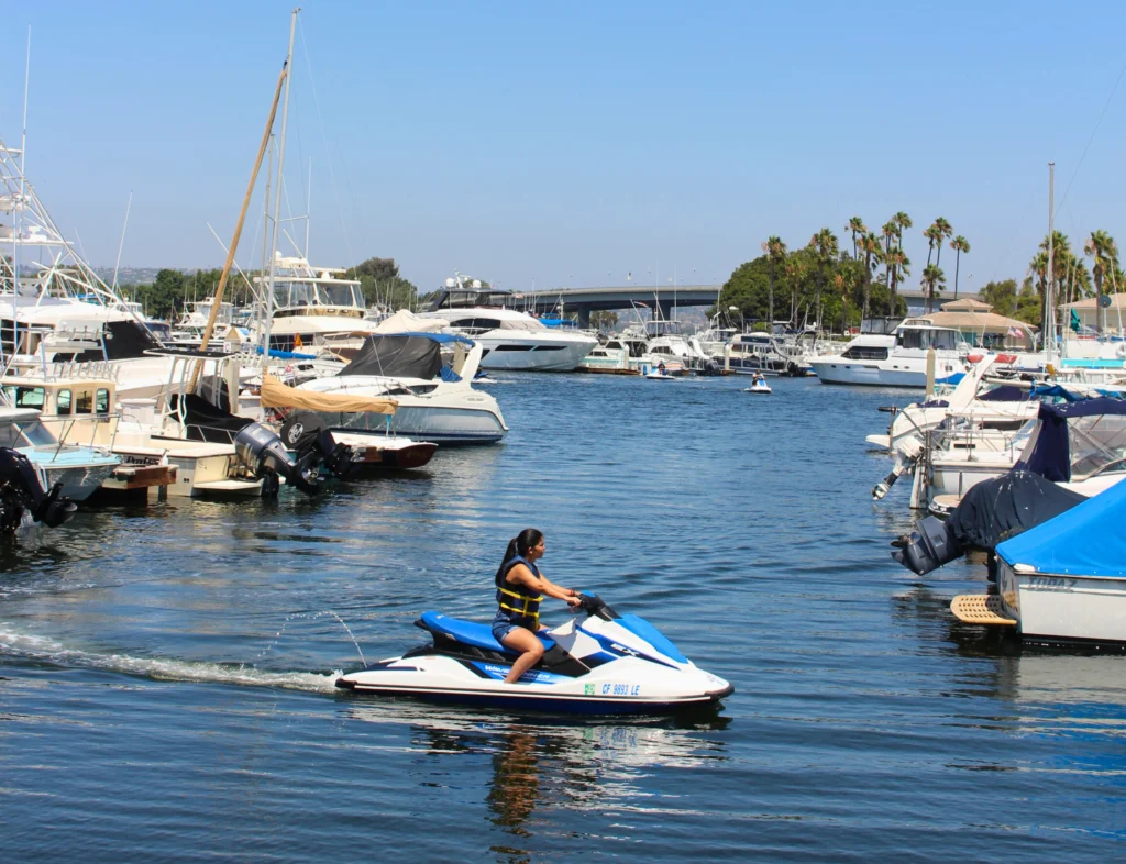 wave runners in the marina