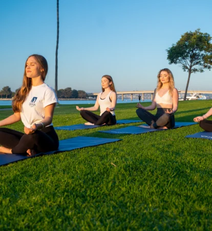 guests in a yoga class