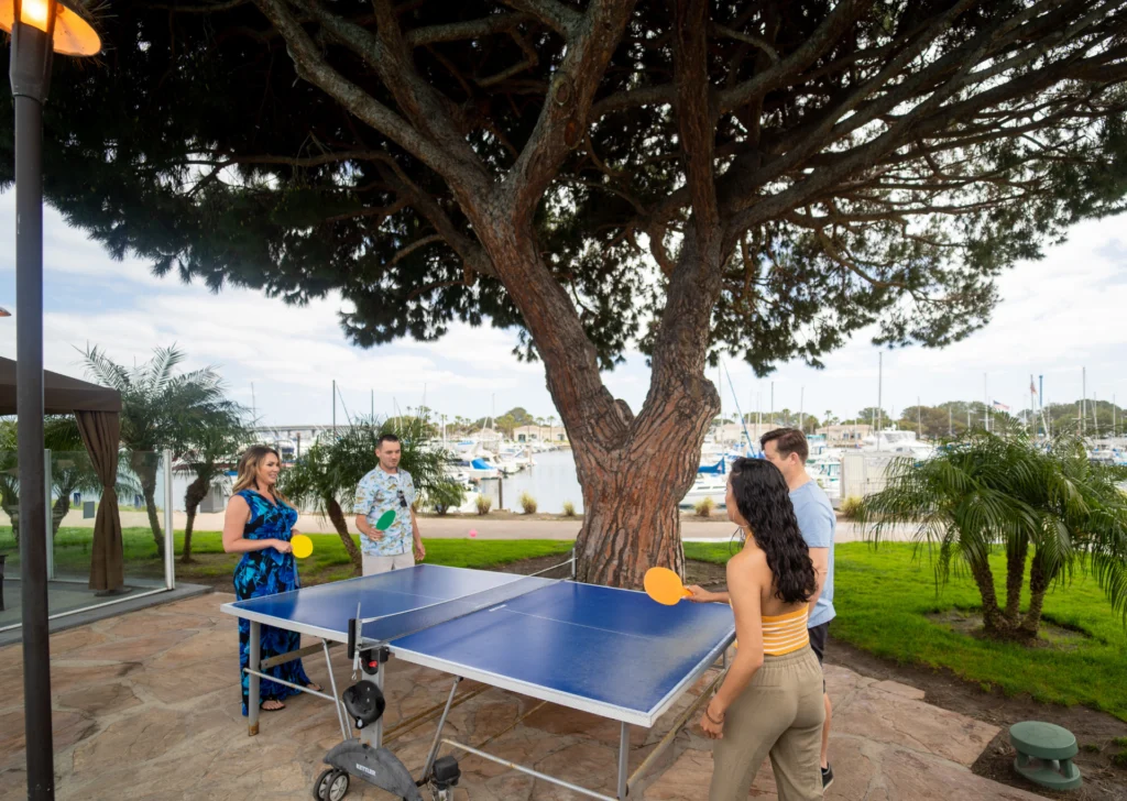 guests playing ping pong