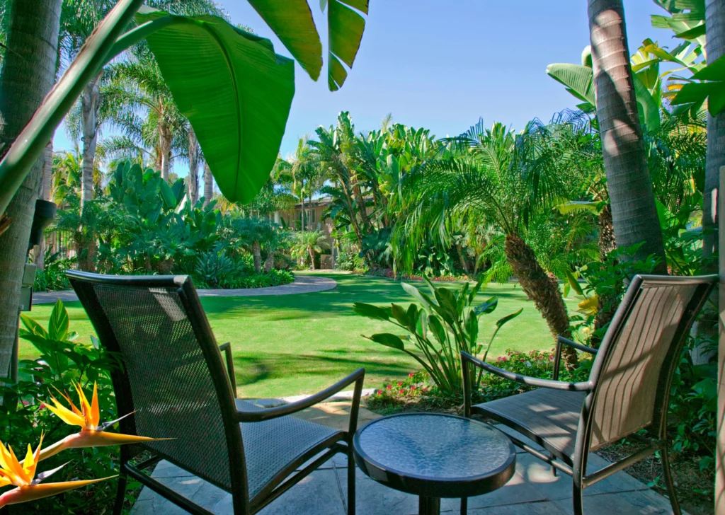 a lounge chair on a patio