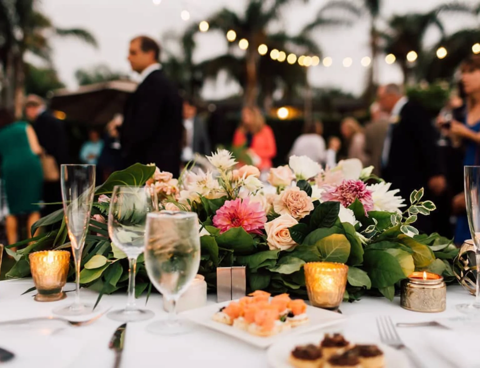 Decorated table with appetizers