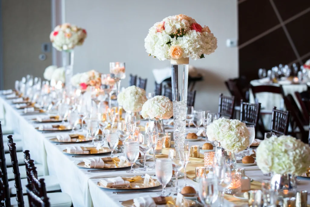 Dressed banquet table