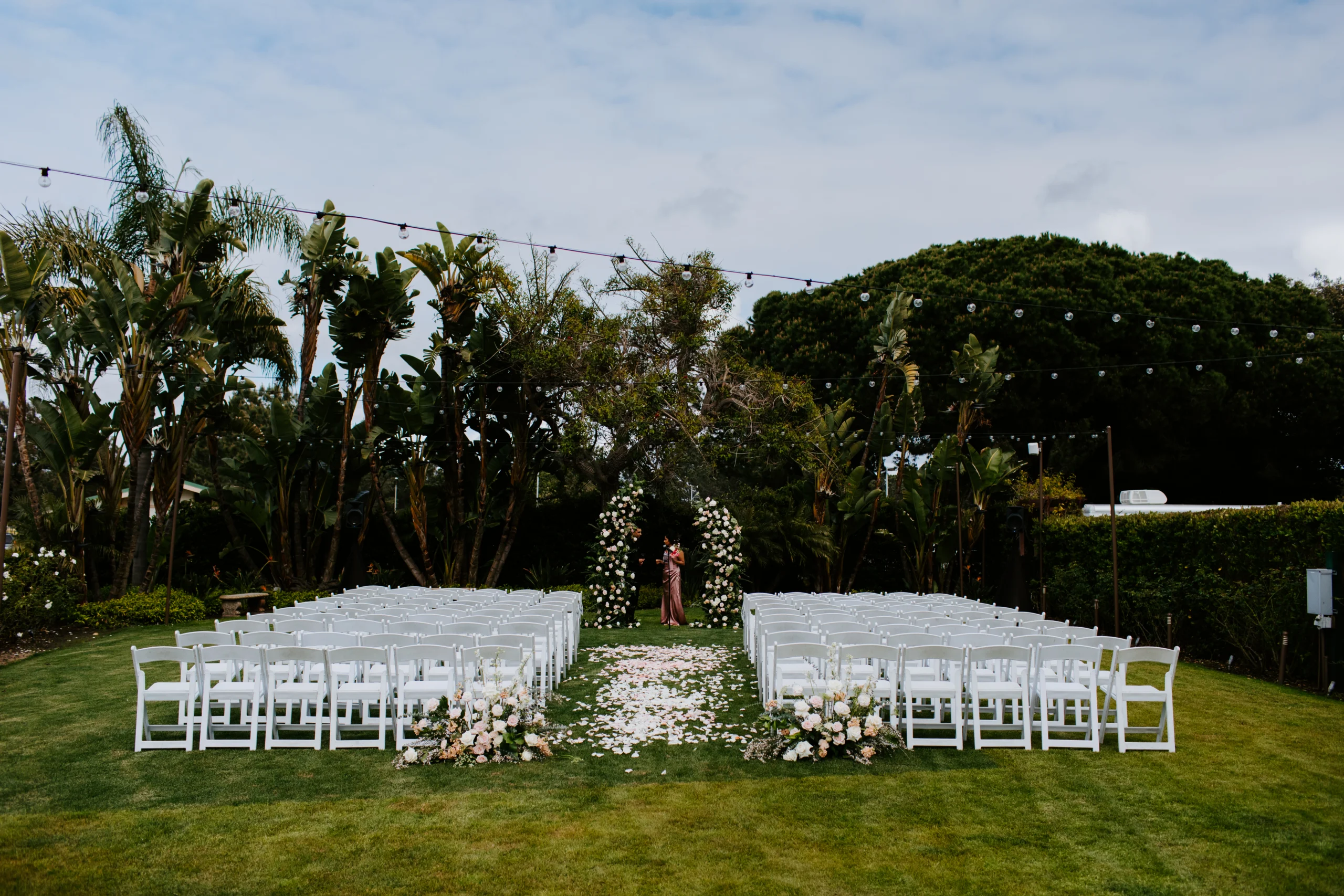 Marina garden ceremony set up