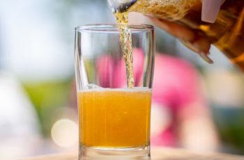 Beer being poured into a glass