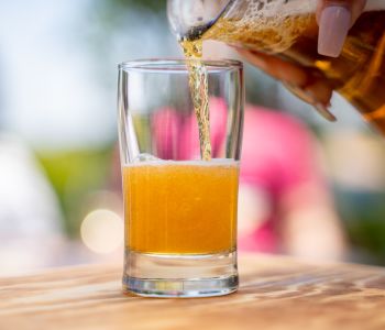 Beer being poured into a glass