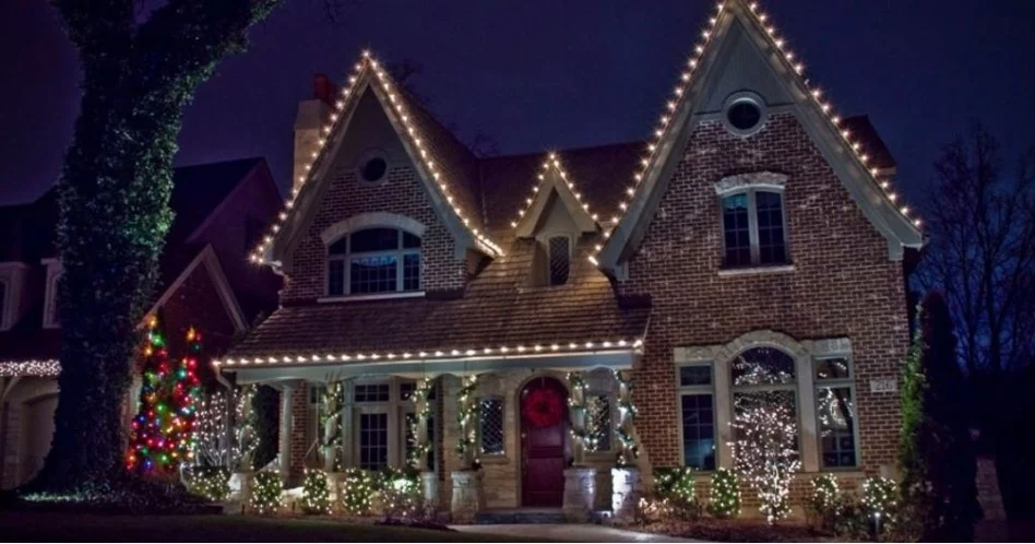 christmas lights on a house