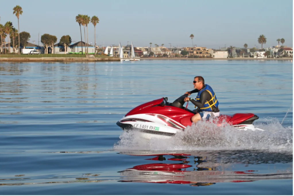 a man on a jetski