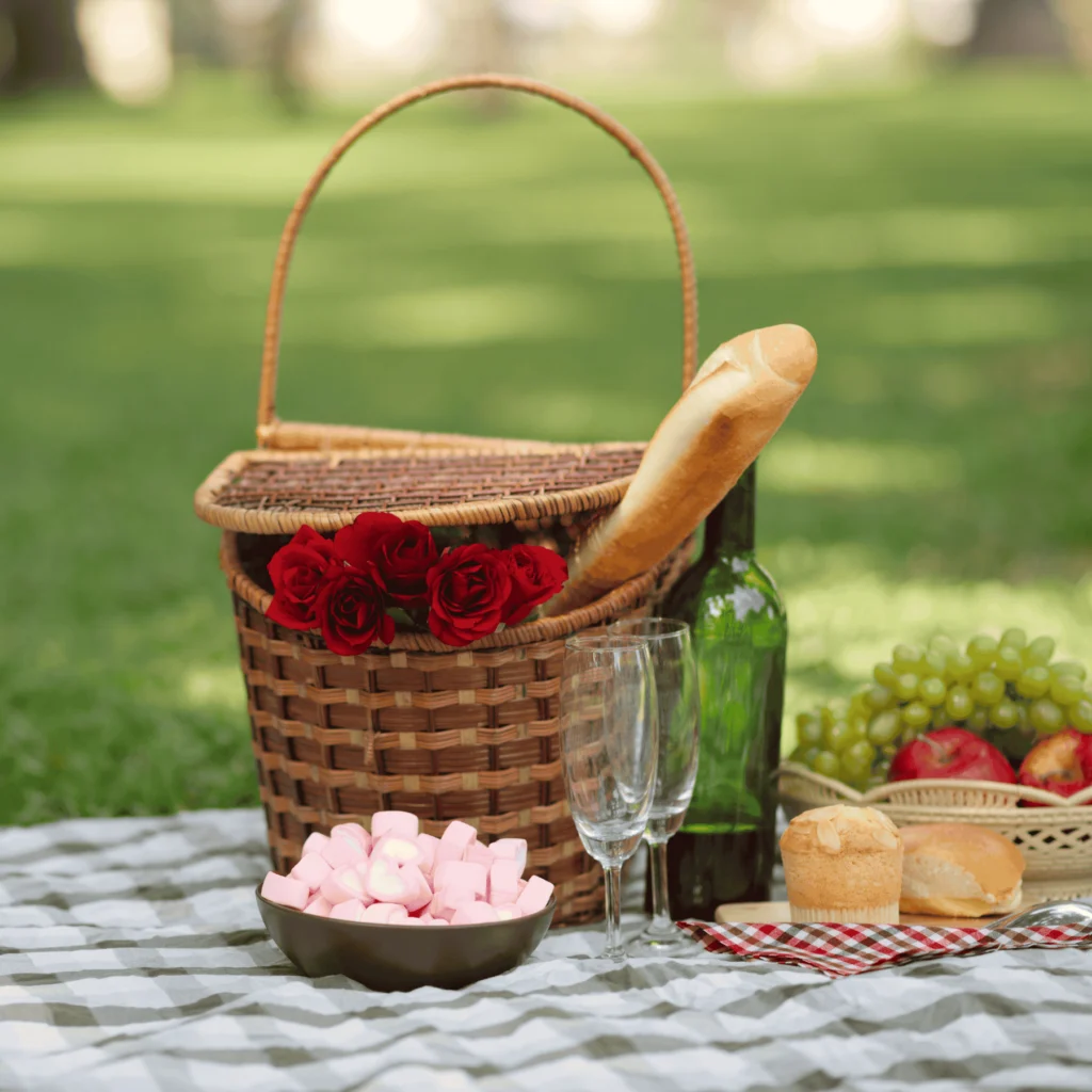 Romantic picnic in the park