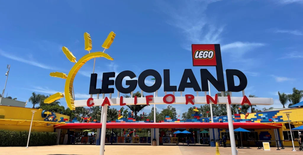 Legoland California sign outside the park