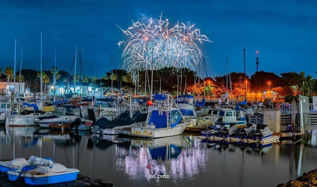 fireworks over the marina