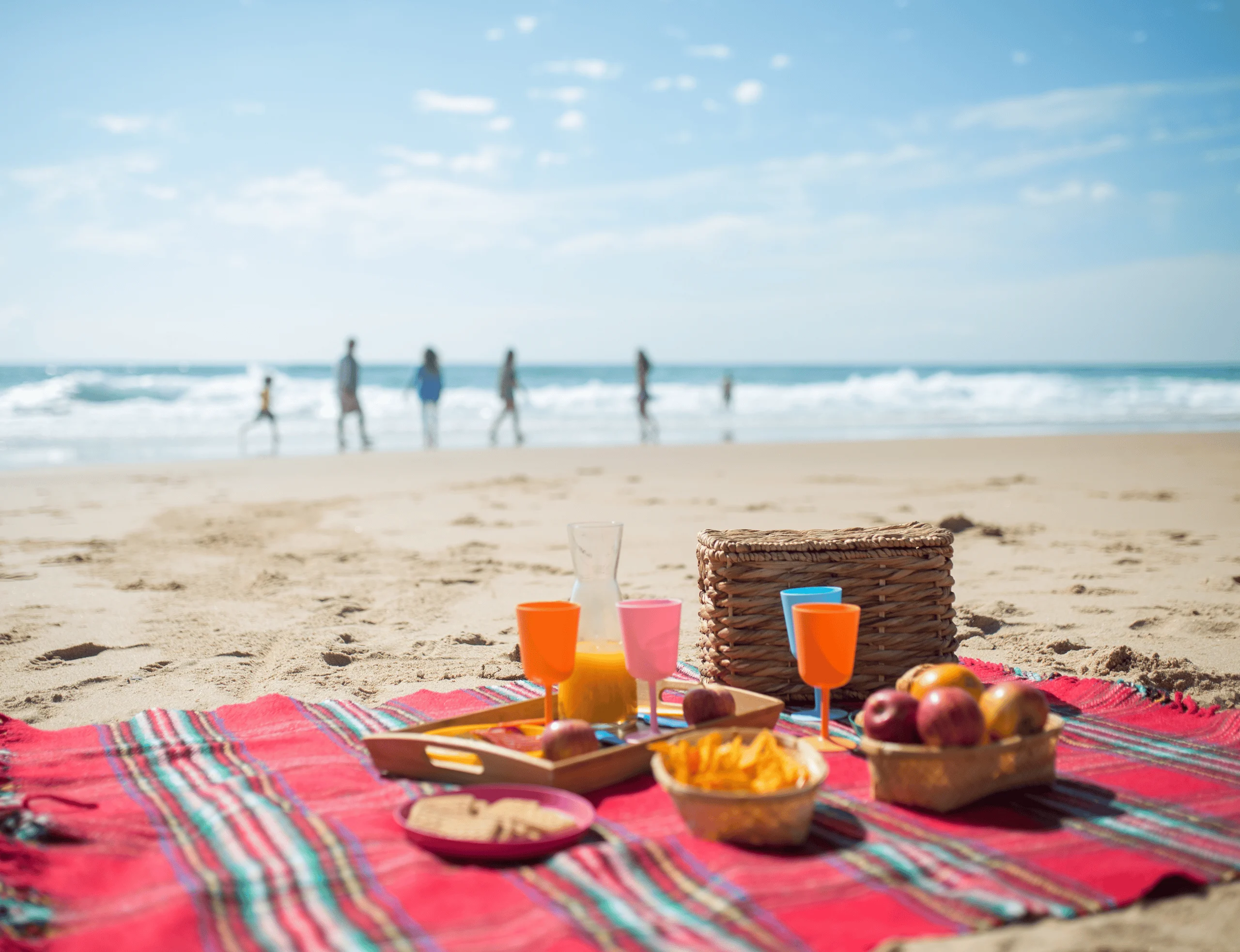 food on beach picnic