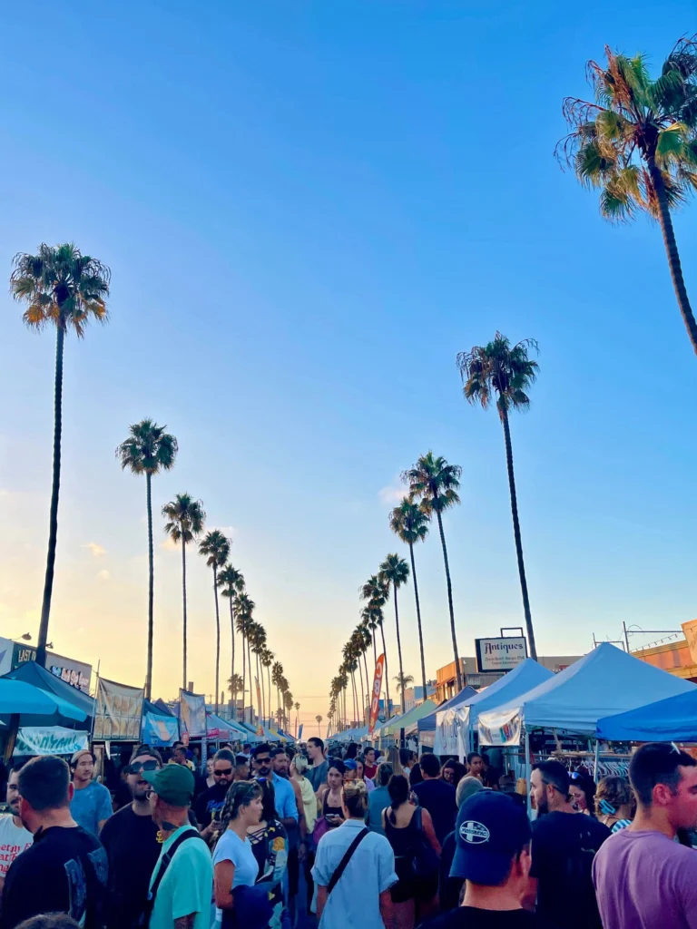 OB Farmers Market at sunset