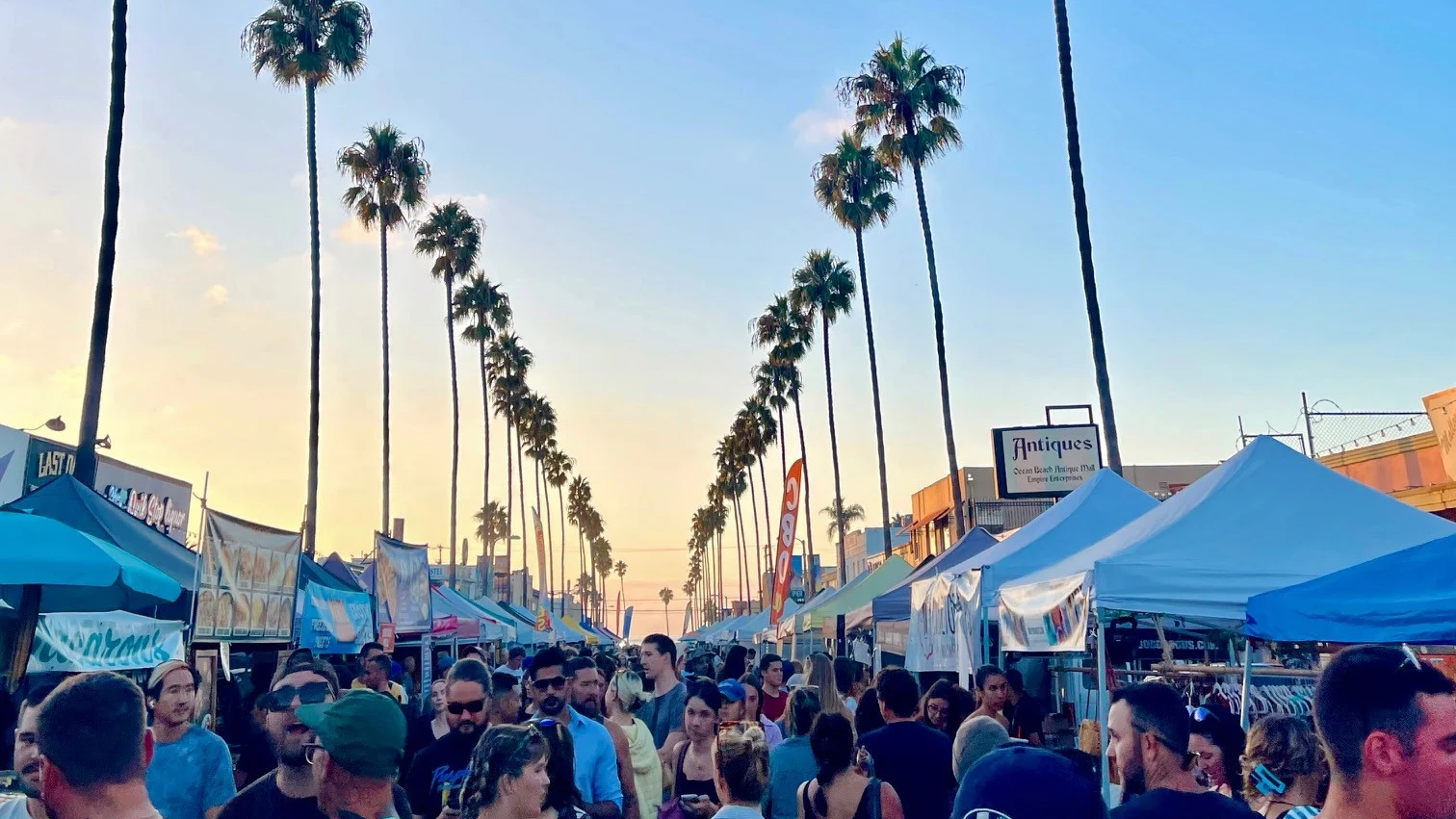 OB Farmers Market at sunset