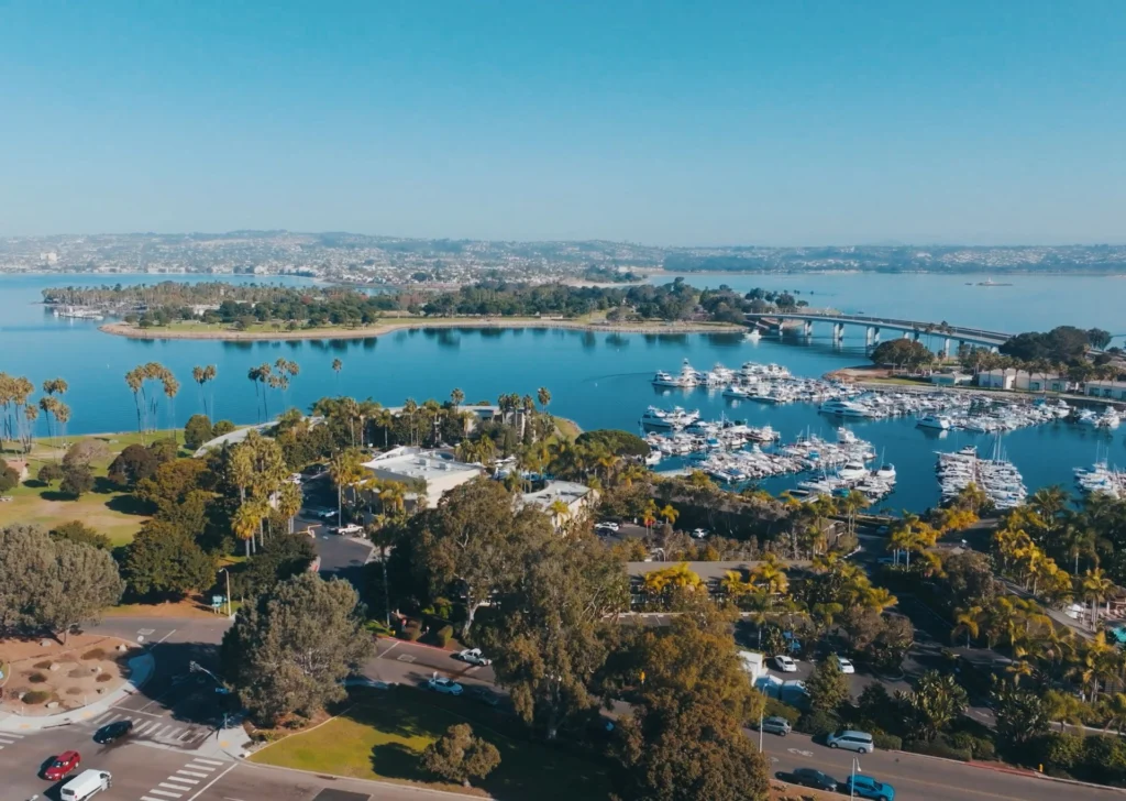 The Dana on mission bay aerial view