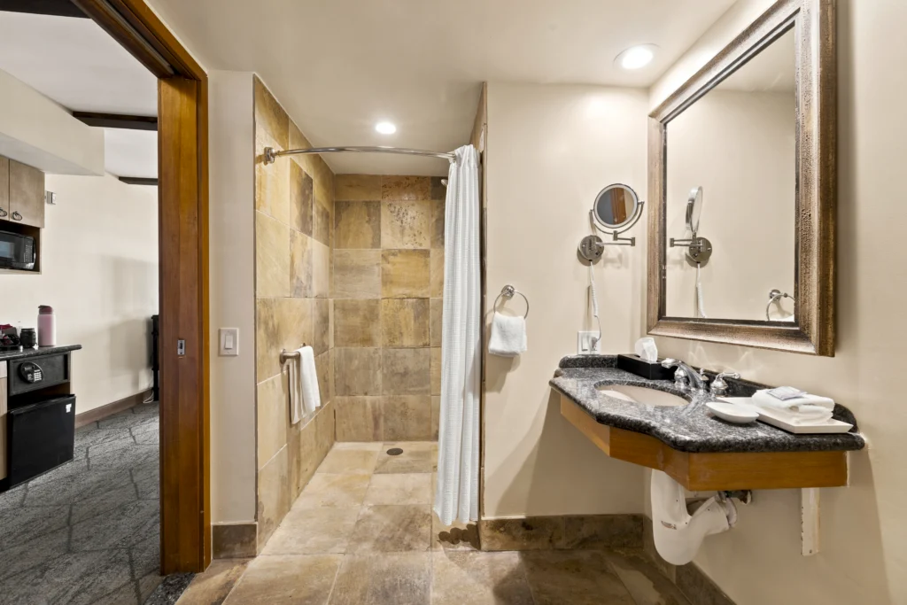 bathroom in Bay View accessible Suite at The Dana on Mission Bay San Diego