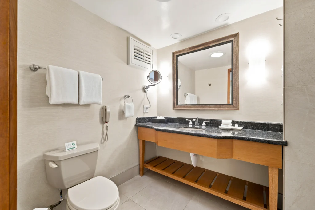 vanity in bathroom in jr suite at at The Dana on Mission Bay San Diego