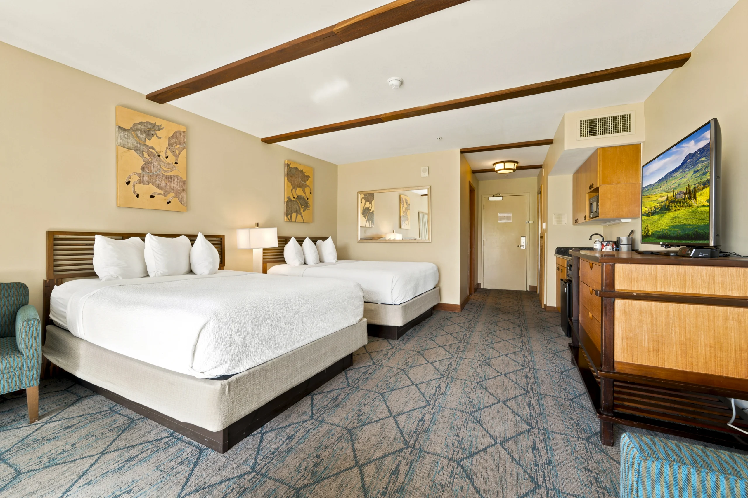 two queen beds in Queen Jr Suite at The Dana on Mission Bay San Diego